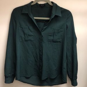 Dark Green button down blouse